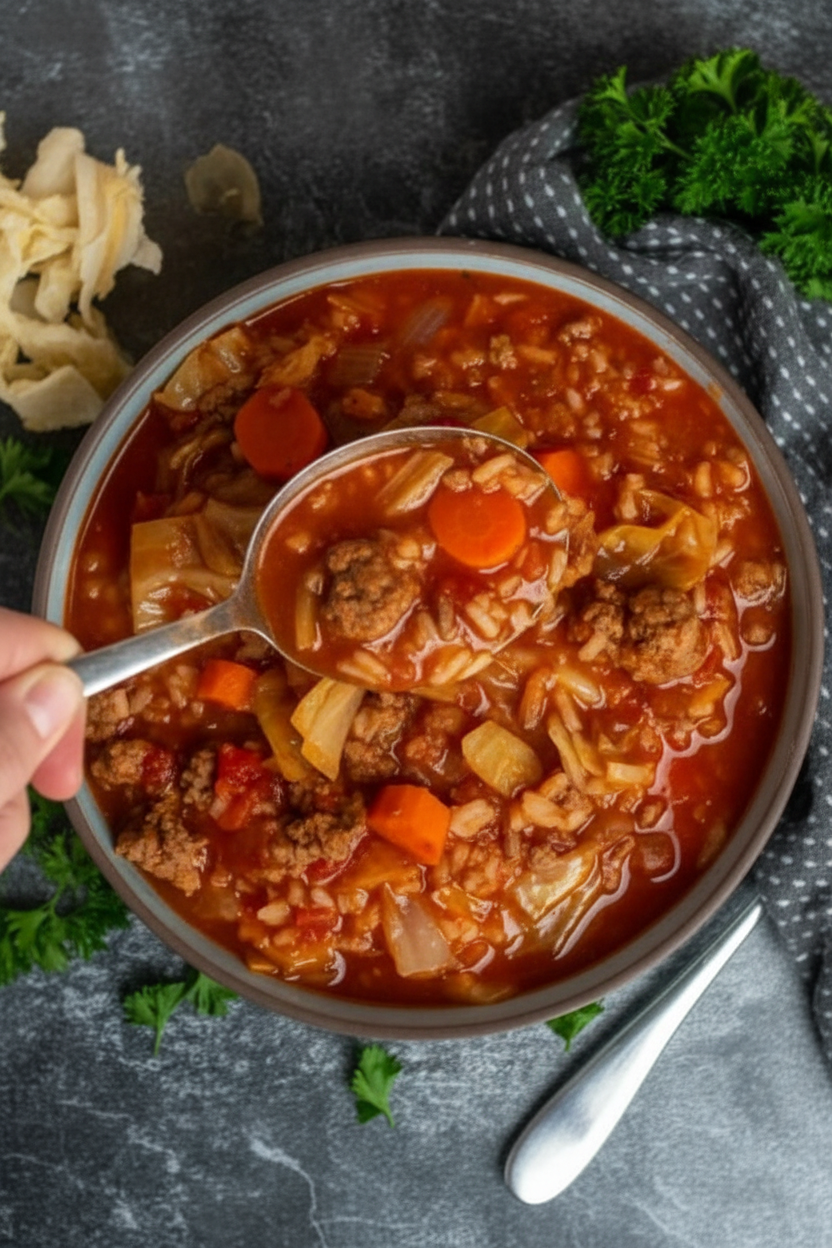 Slow Cooker Cabbage Roll Soup