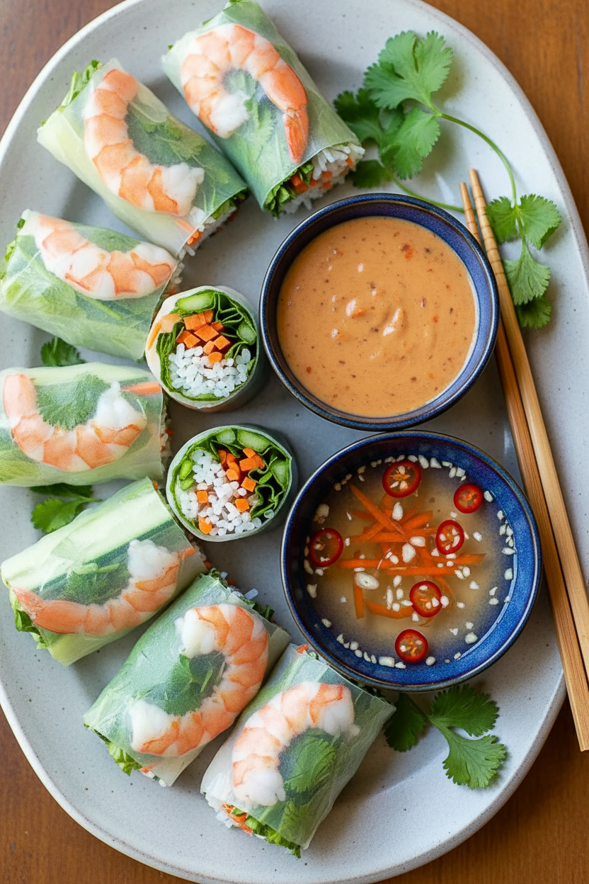 Vietnamese Spring Rolls with the BEST Sauce