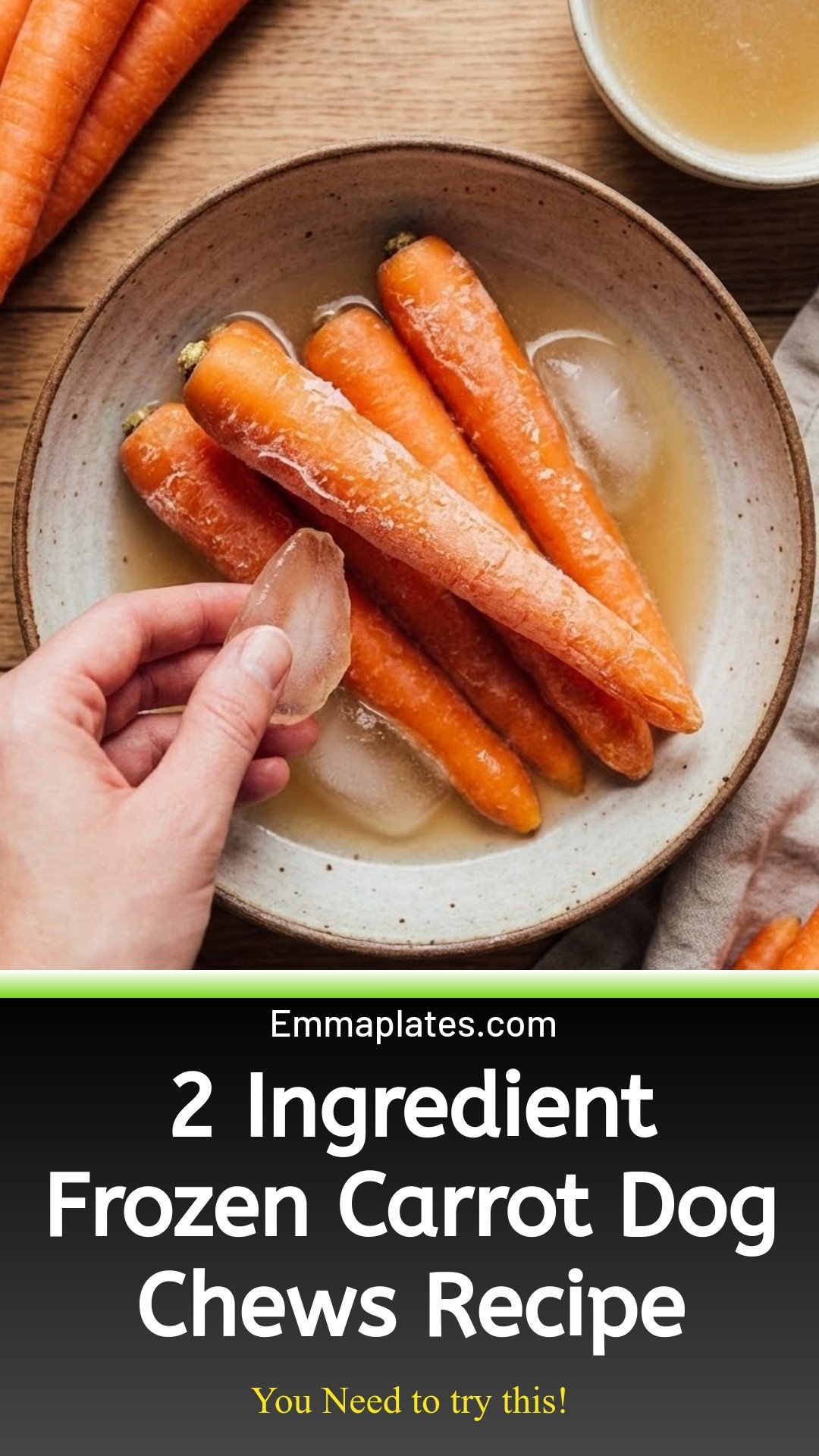 Frozen Carrot Homemade Dog Chews (2 Ingredients)