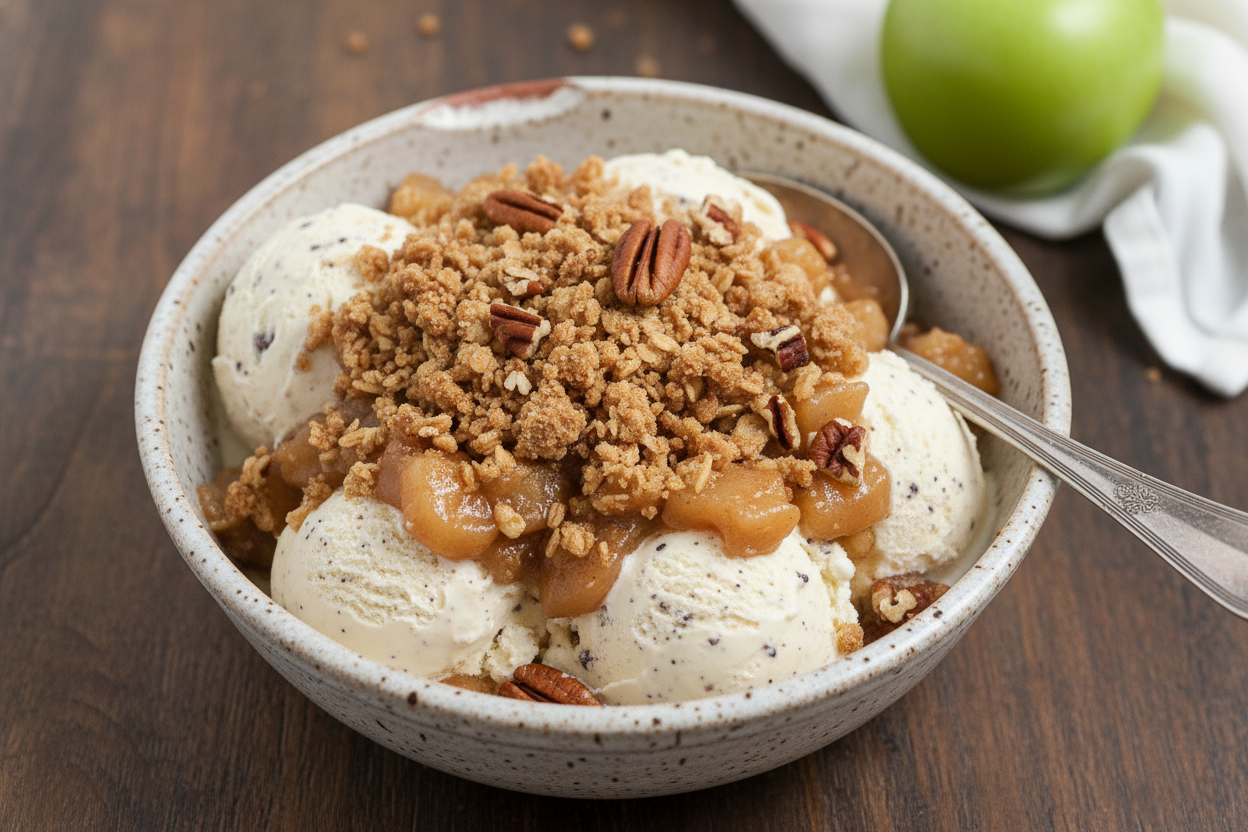 Apple Crisp Vanilla Bean Ice Cream: Apple Crisp with Vanilla Bean Ice Cream Recipe