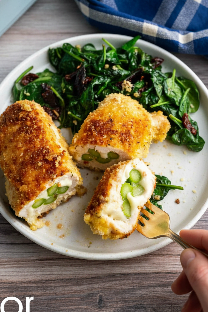 Asparagus Stuffed Chicken Parmesan