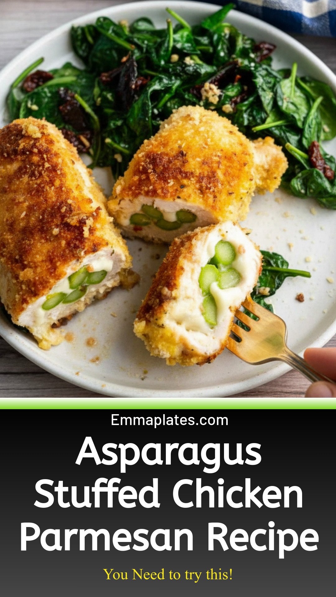 Asparagus Stuffed Chicken Parmesan