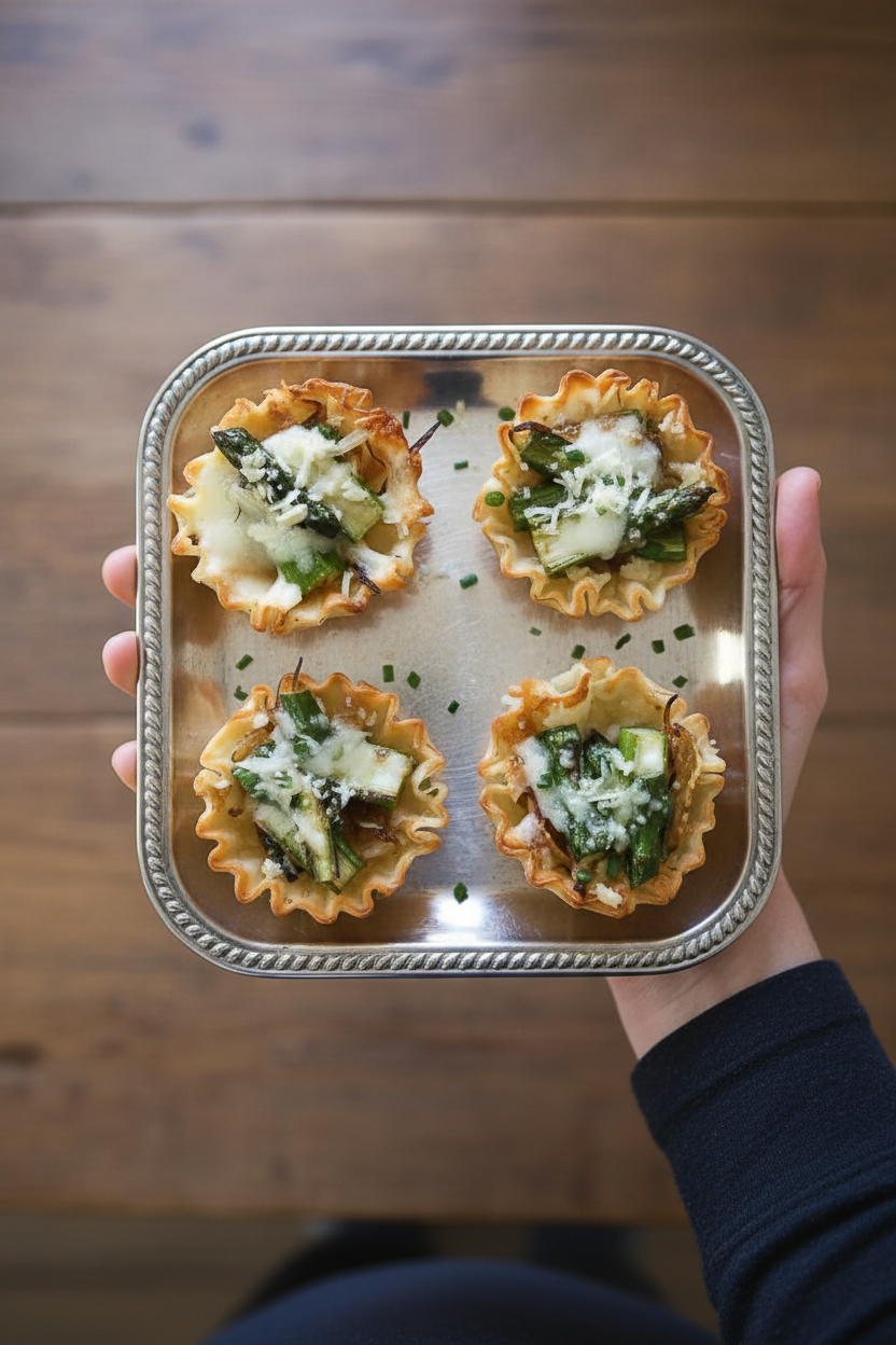 Asparagus and Caramelized Onion Tartlets