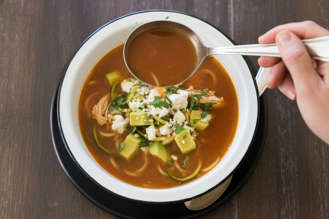 Chipotle Chicken Zucchini Fideo Soup