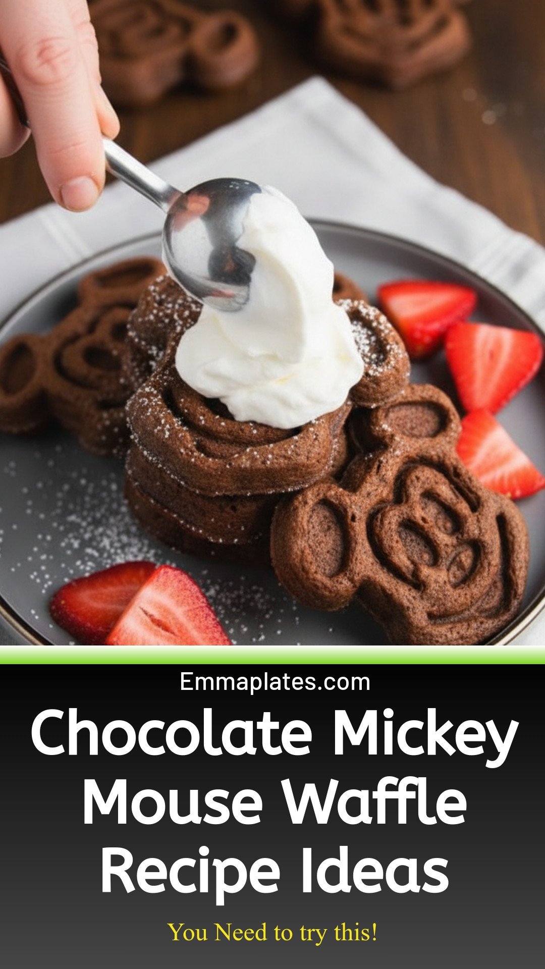 Chocolate Mickey Mouse Waffles