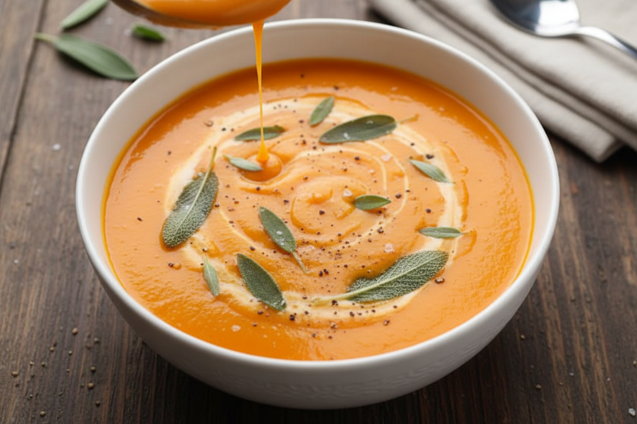 Butternut Squash Soup with Sage: Creamy Butternut Squash Soup with Sage