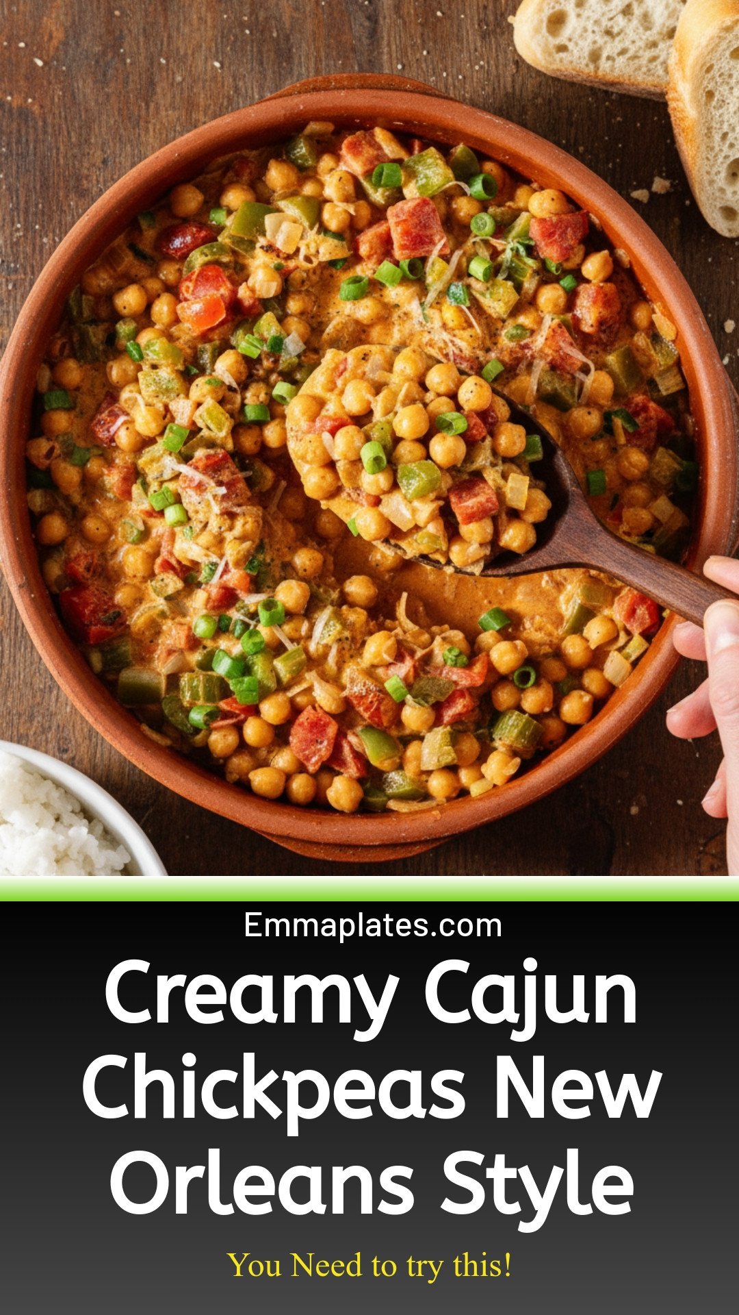 New Orleans-Style Creamy Cajun Chickpeas