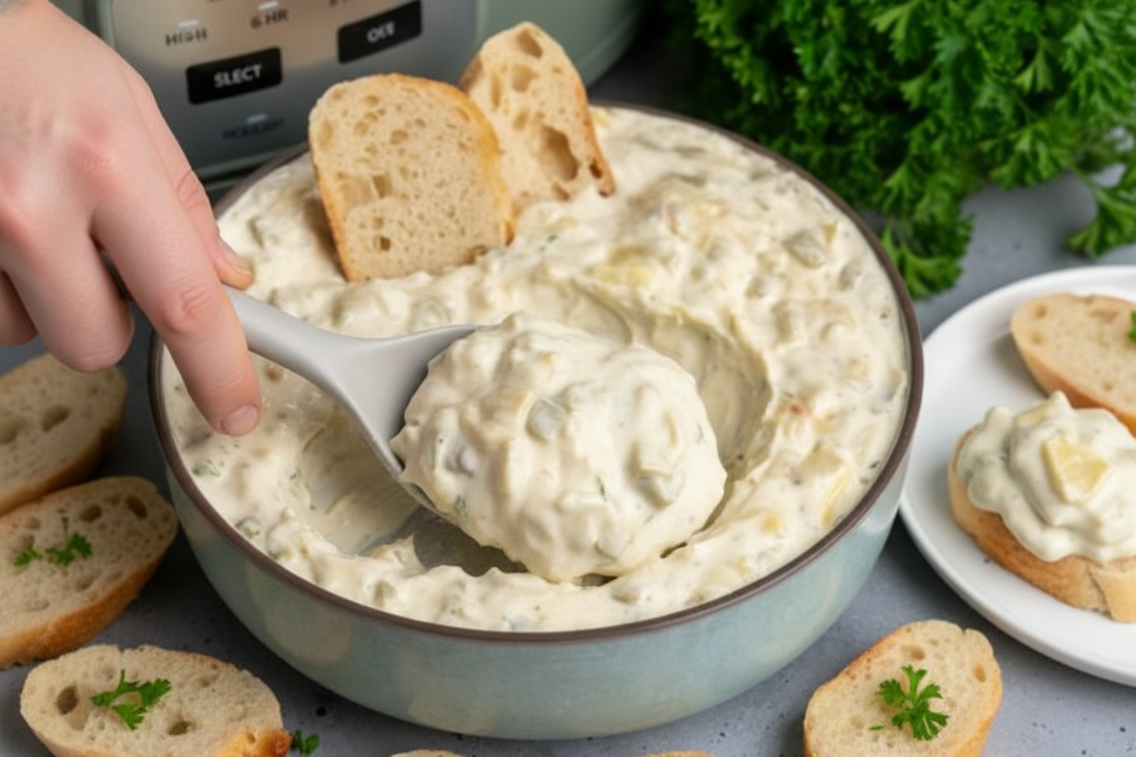 Creamy Crock Pot Artichoke Dip Recipe