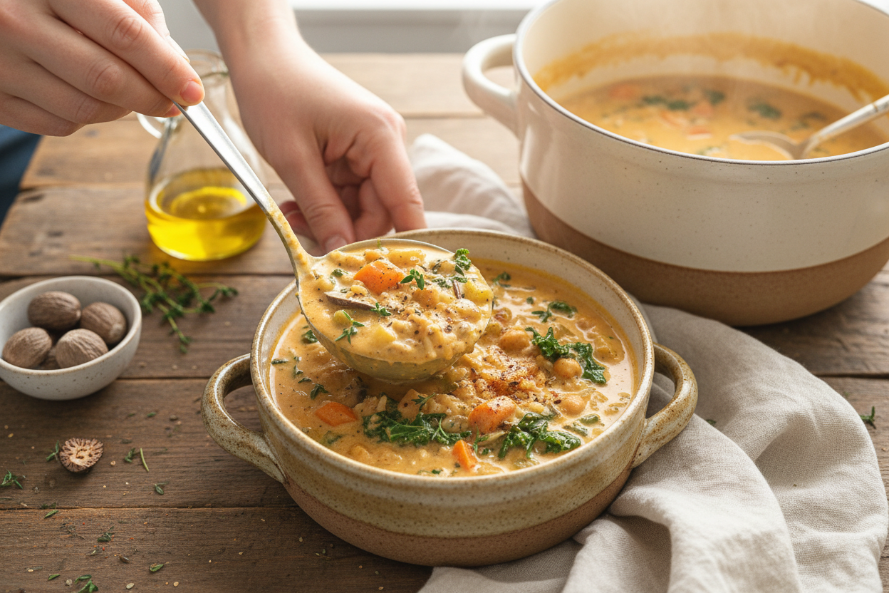 Creamy Pumpkin Wild Rice Soup Recipe