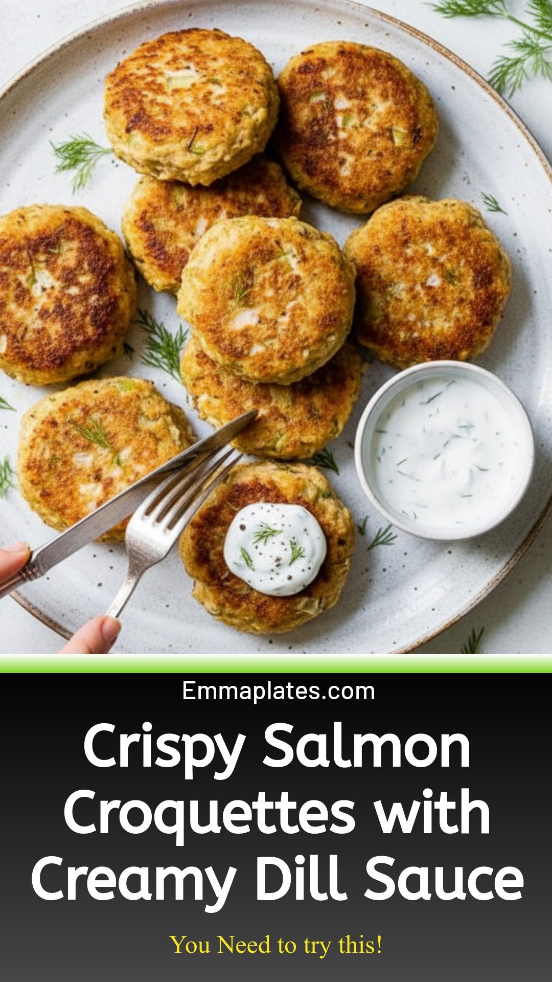 Salmon Croquettes with Dill Sauce