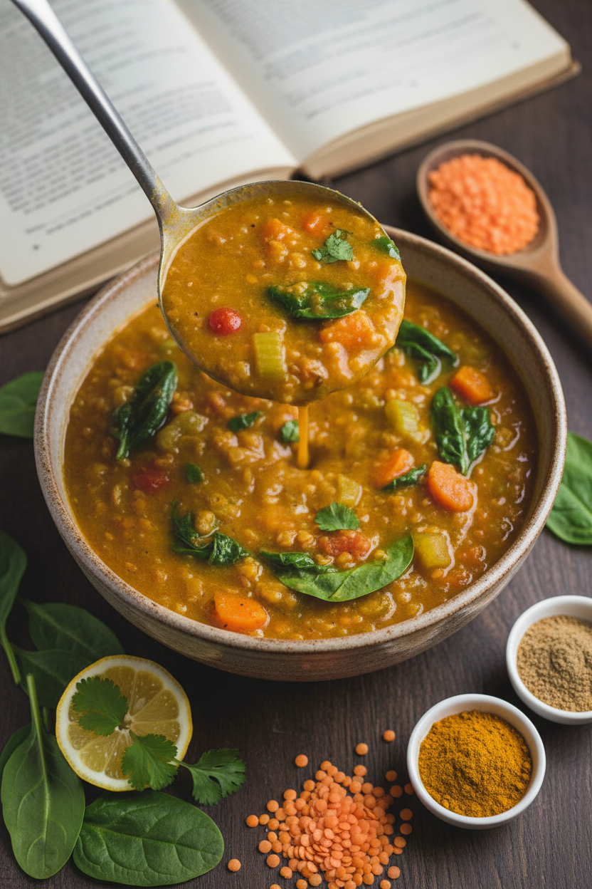 Delicious Curried Lentil Soup With Spinach: A Comforting Recipe