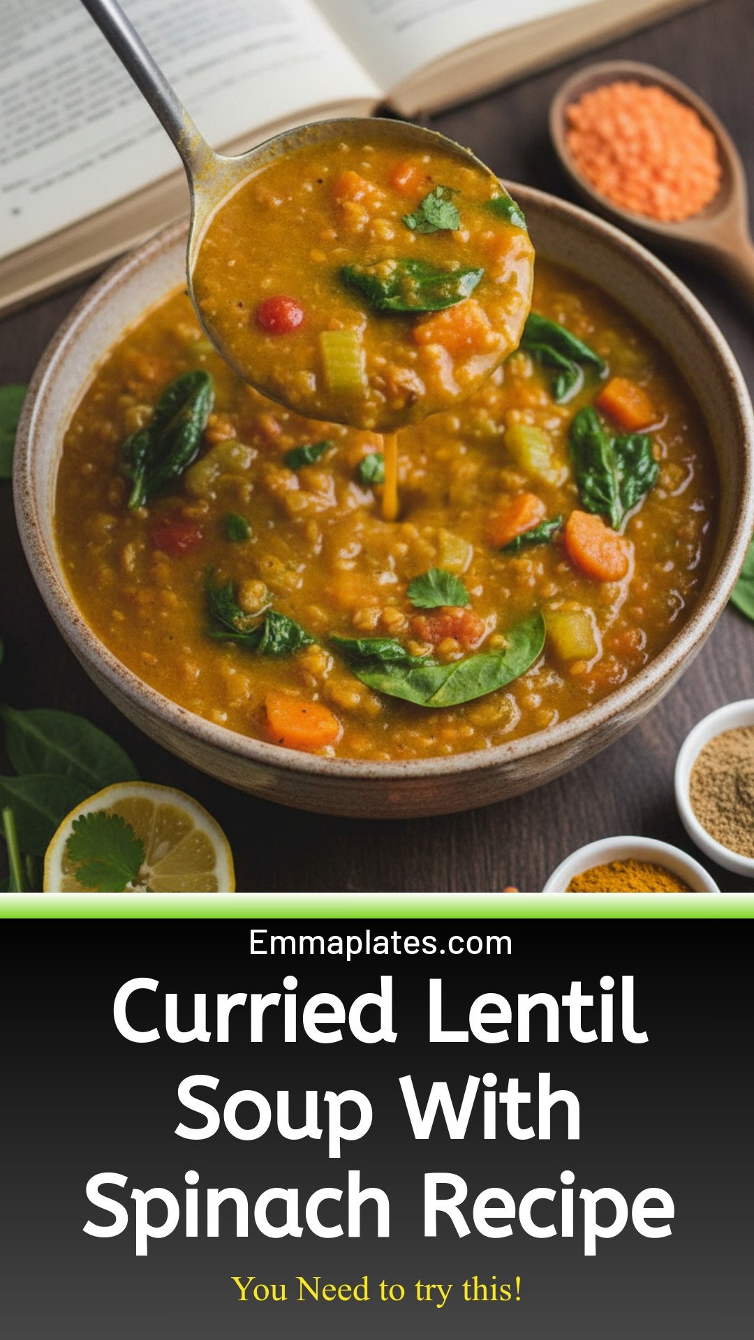 Delicious Curried Lentil Soup With Spinach: A Comforting Recipe