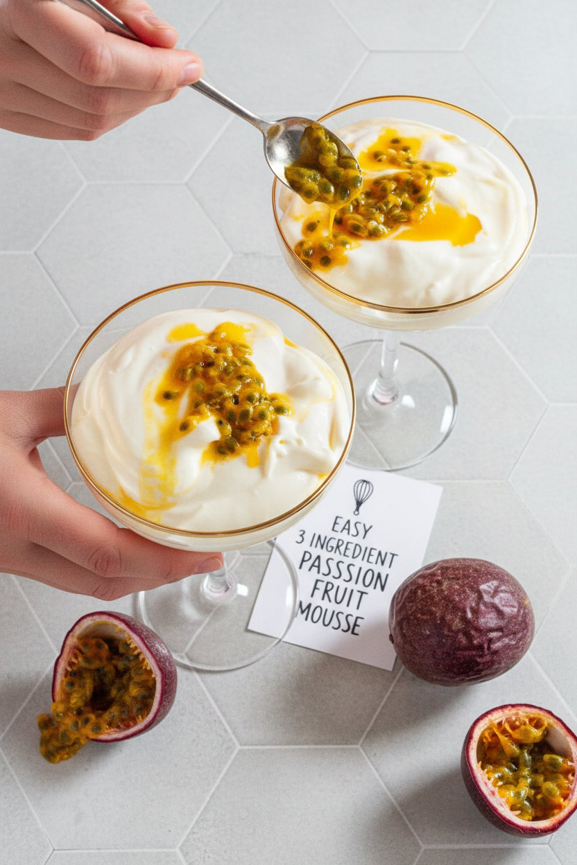 Easy Passion Fruit Mousse (3 Ingredients)
