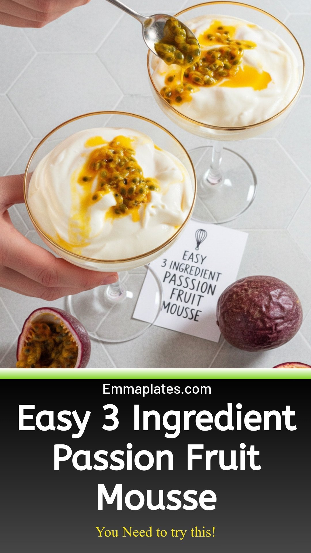 Easy Passion Fruit Mousse (3 Ingredients)