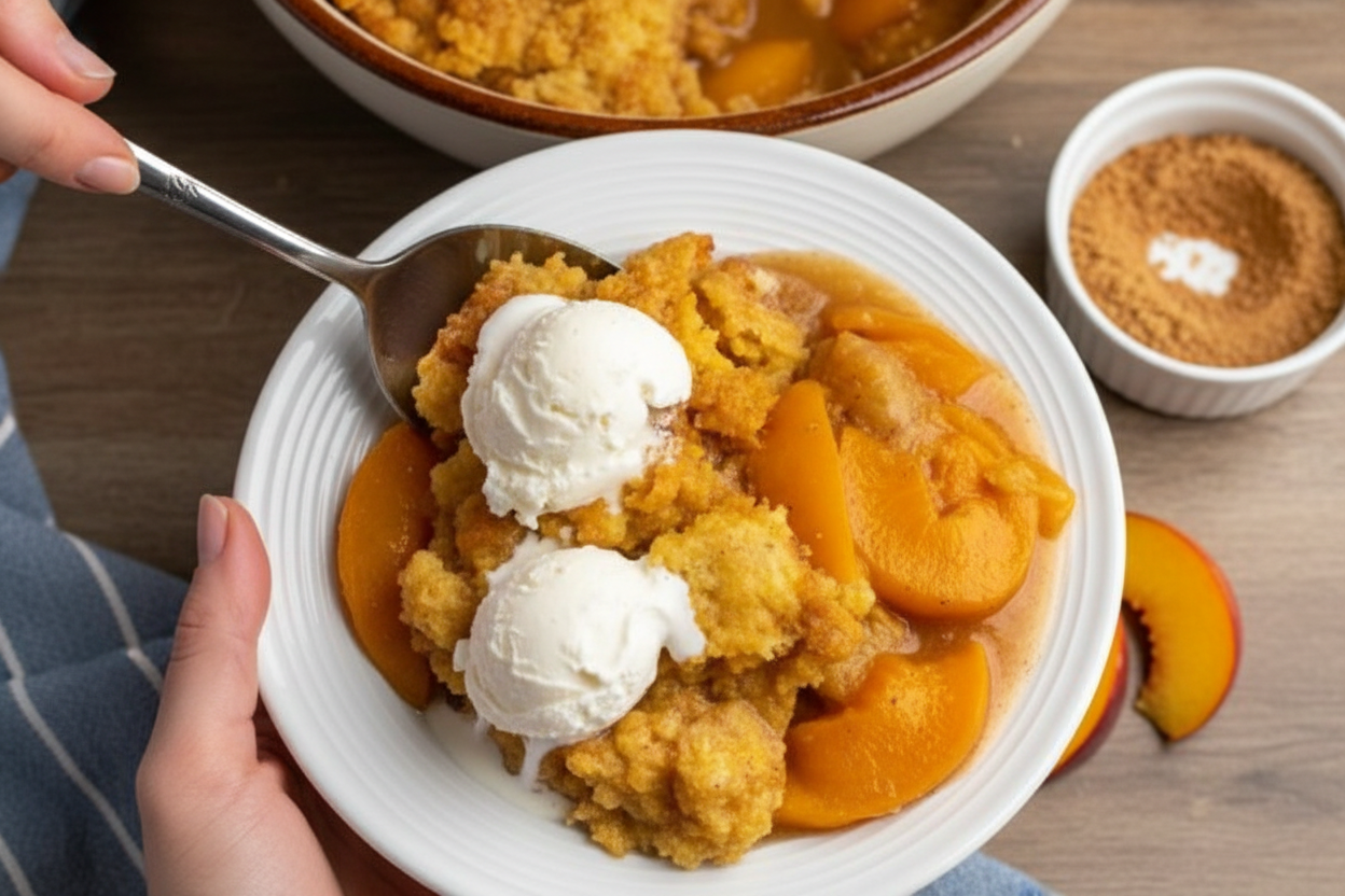 Crock Pot Peach Cobbler: Easy Crock Pot Peach Cobbler Recipe
