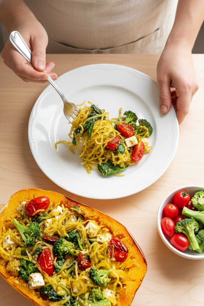 Easy Pesto Spaghetti Squash Bowls