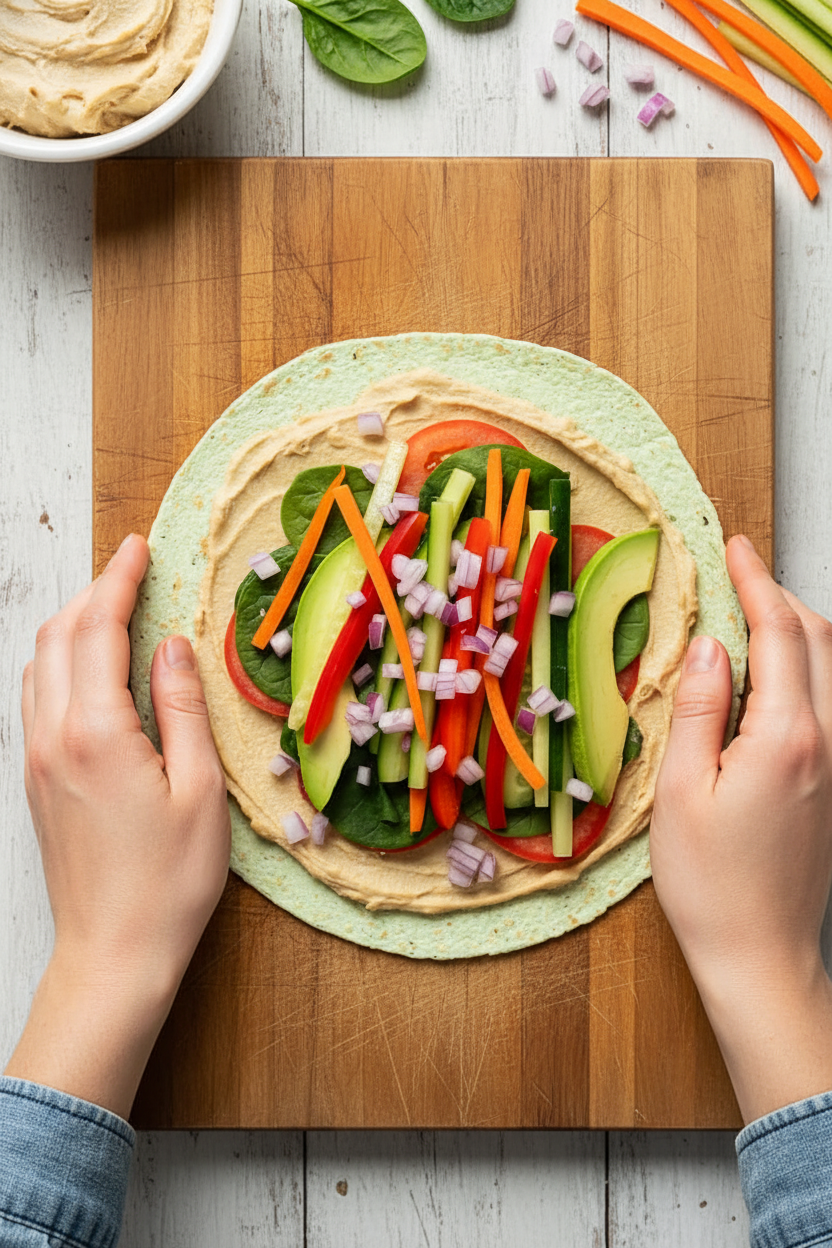 Easy Veggie Wraps with Hummus