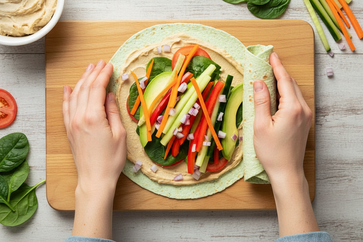 Easy Veggie Hummus Wrap Recipe