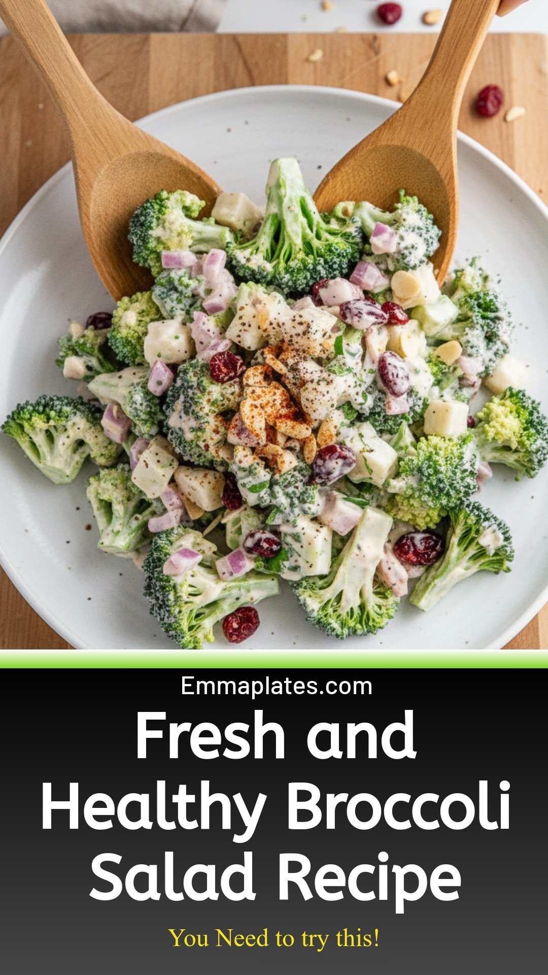 Healthy Broccoli Salad (Without Bacon)
