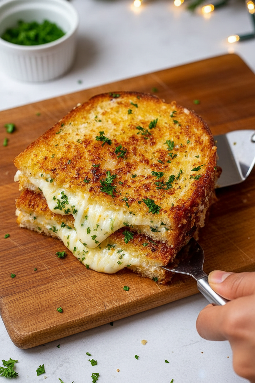 Garlic Bread Grilled Cheese