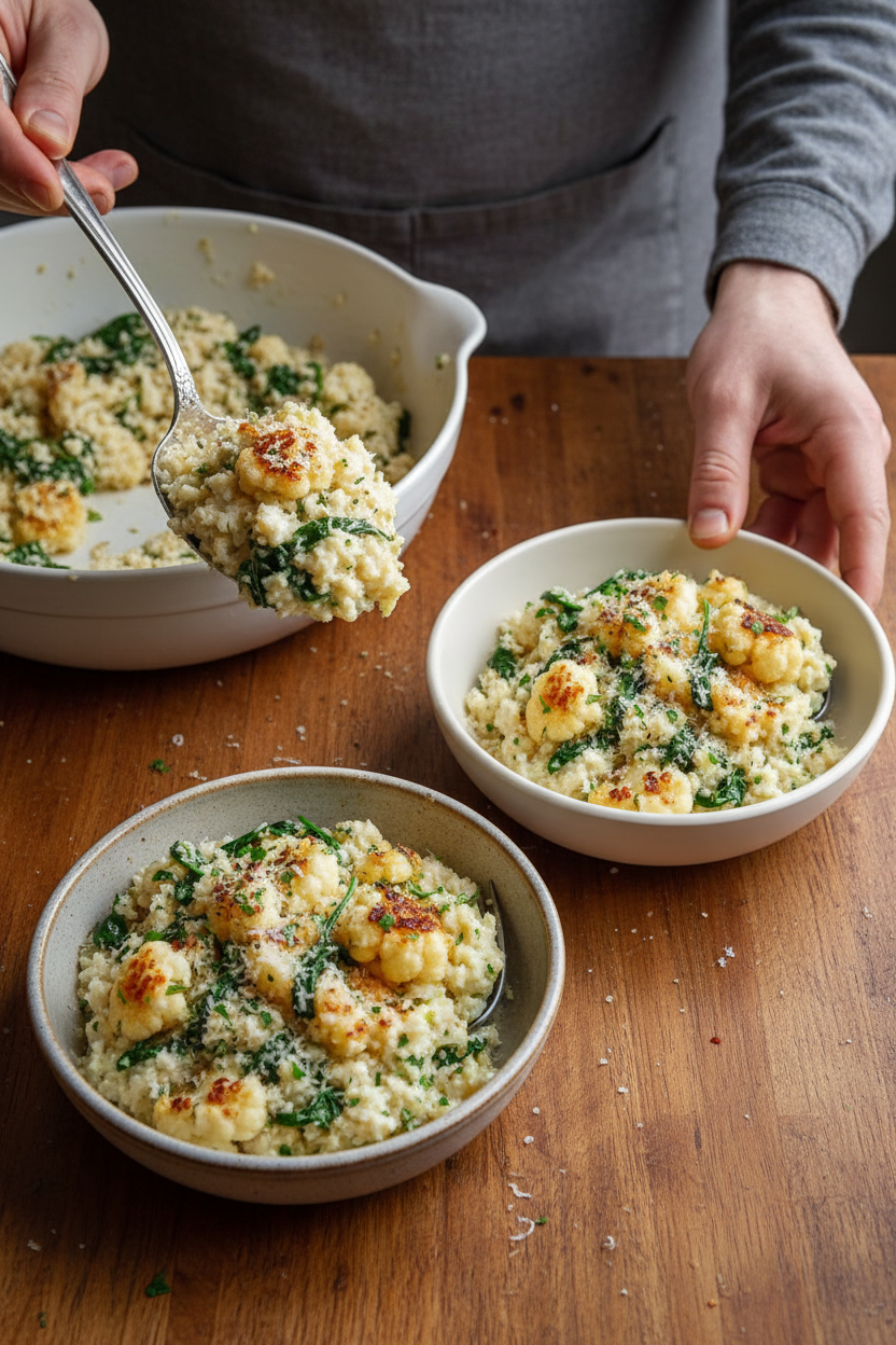 Garlic Parmesan Cauliflower Risotto
