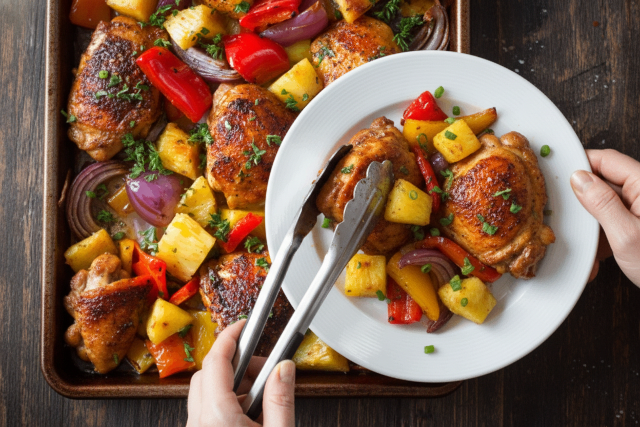 Hawaiian Chicken Sheet Pan Recipe: Easy & Delicious Dinner: Hawaiian Chicken Sheet Pan Dinner Recipe