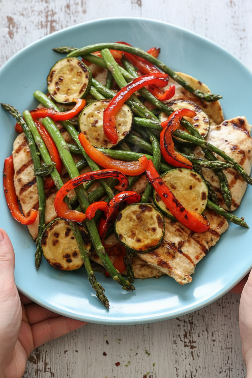 Honey Balsamic Grilled Chicken and Vegetables