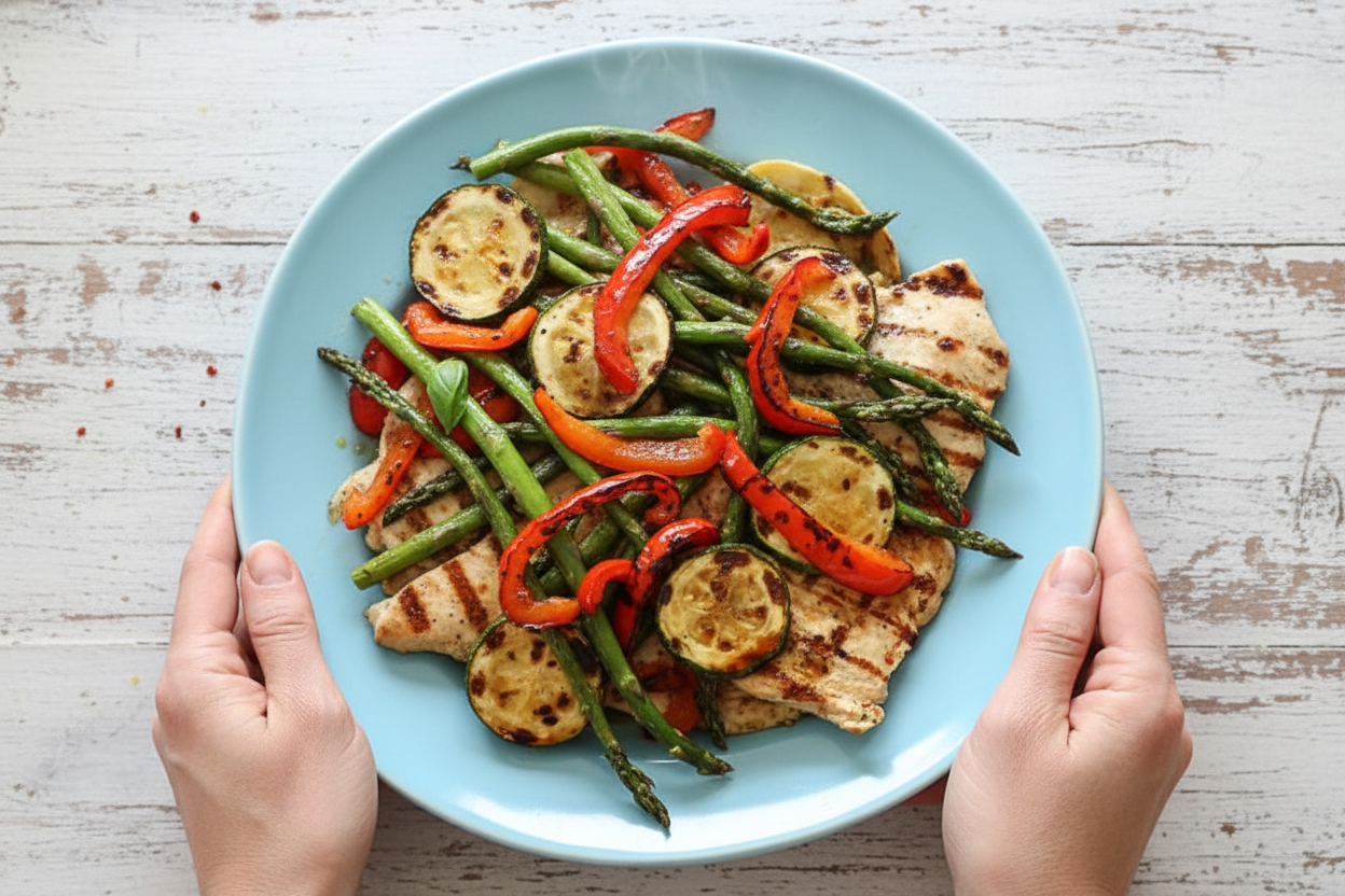 Honey Balsamic Grilled Chicken and Vegetables Recipe