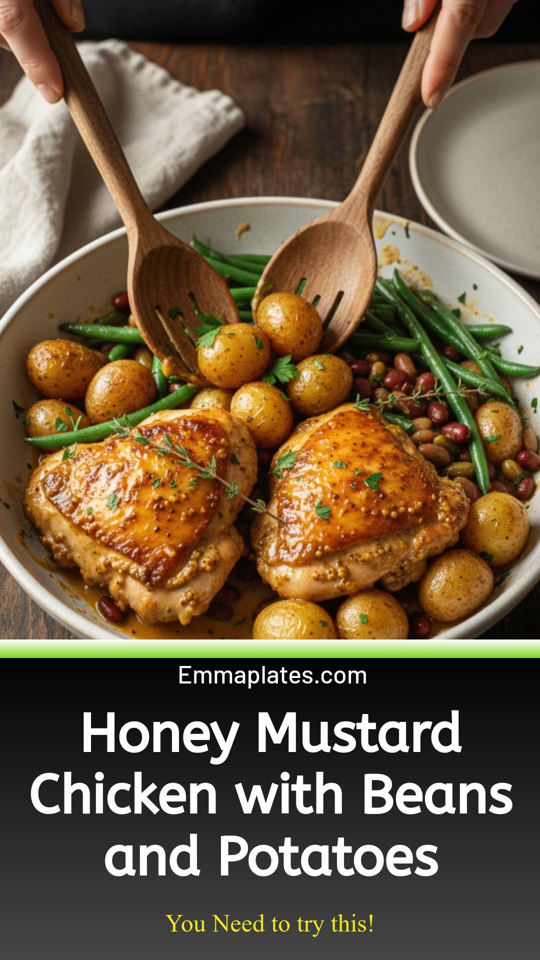 Delicious Honey Mustard Chicken, Beans and Potatoes Recipe