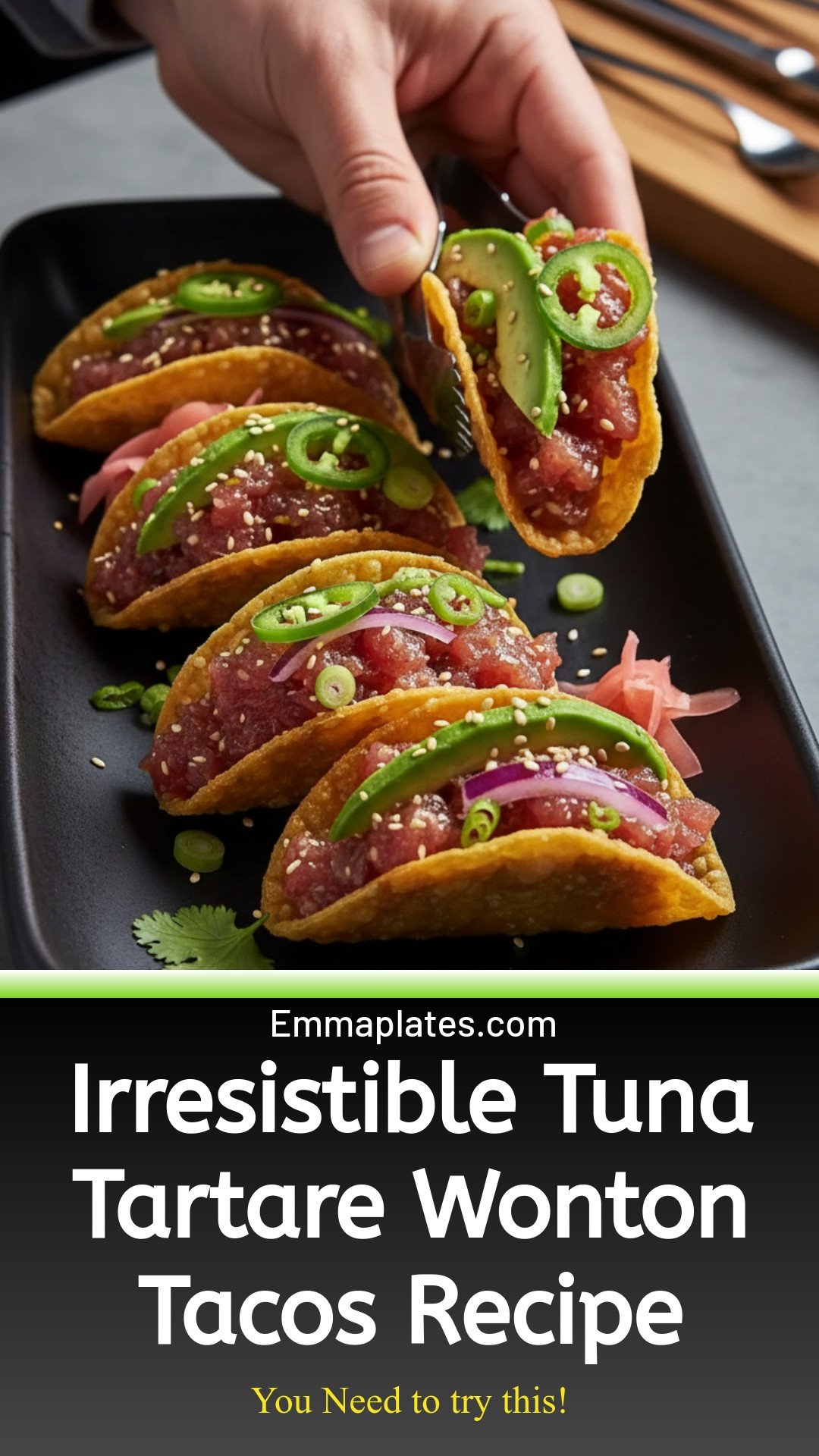 Irresistible Tuna Tartare Wonton Tacos for Quick Delights