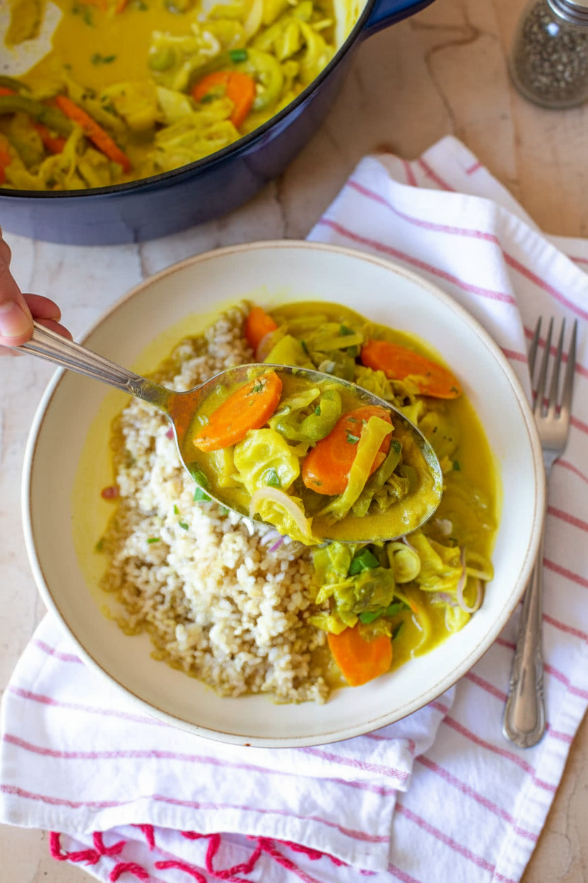 Jamaican Curried Cabbage Recipe with Coconut Milk