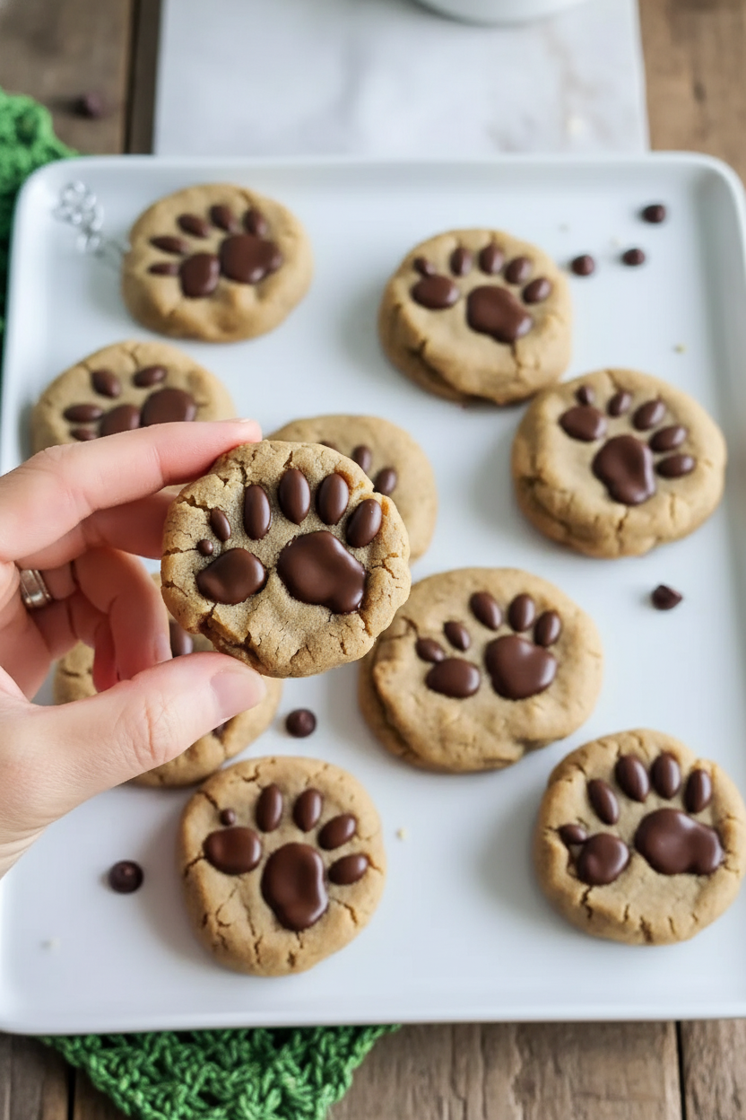 Peanut Butter Paw Print Cookies for Fun and Festive Treats