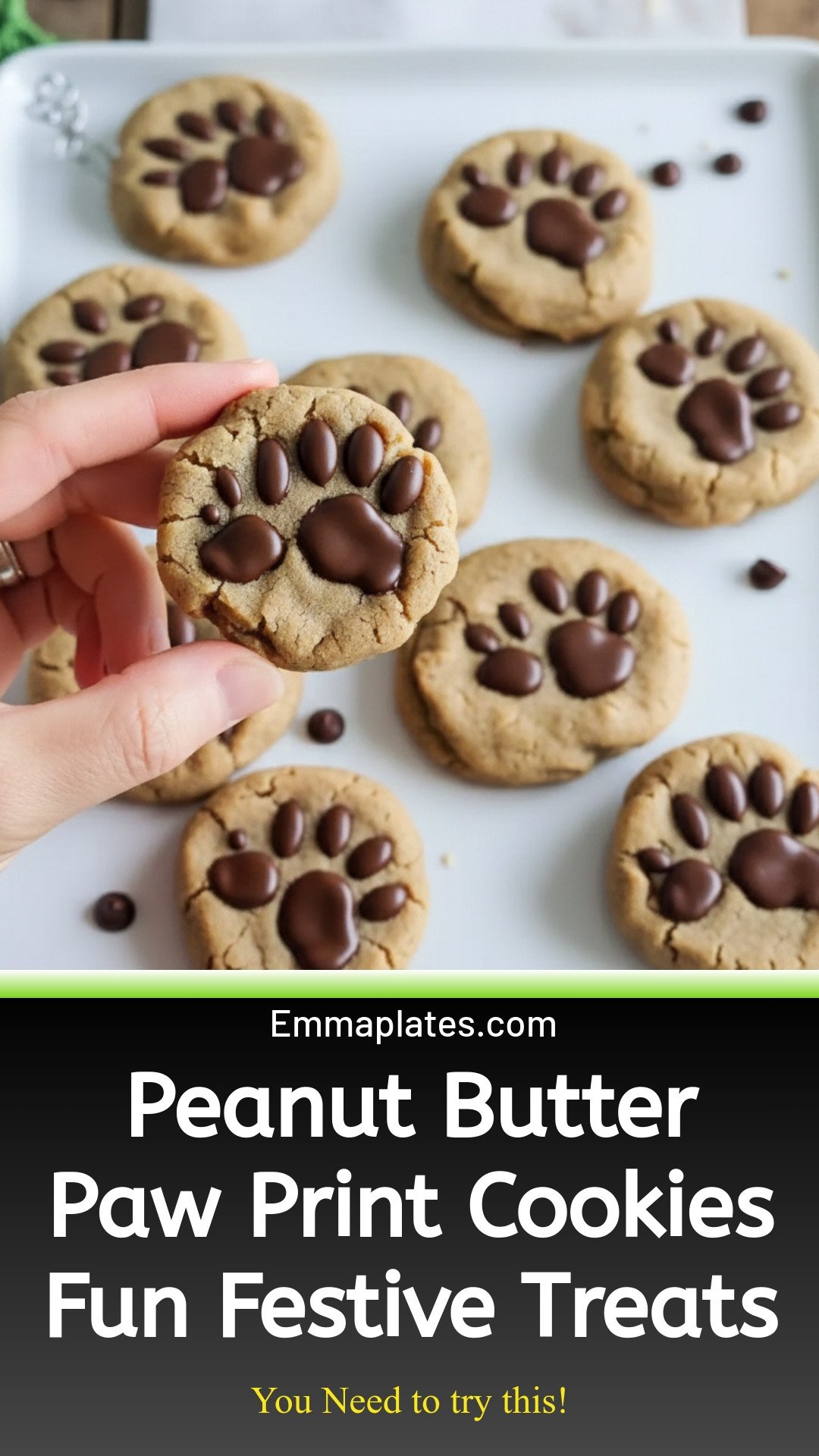 Peanut Butter Paw Print Cookies for Fun and Festive Treats