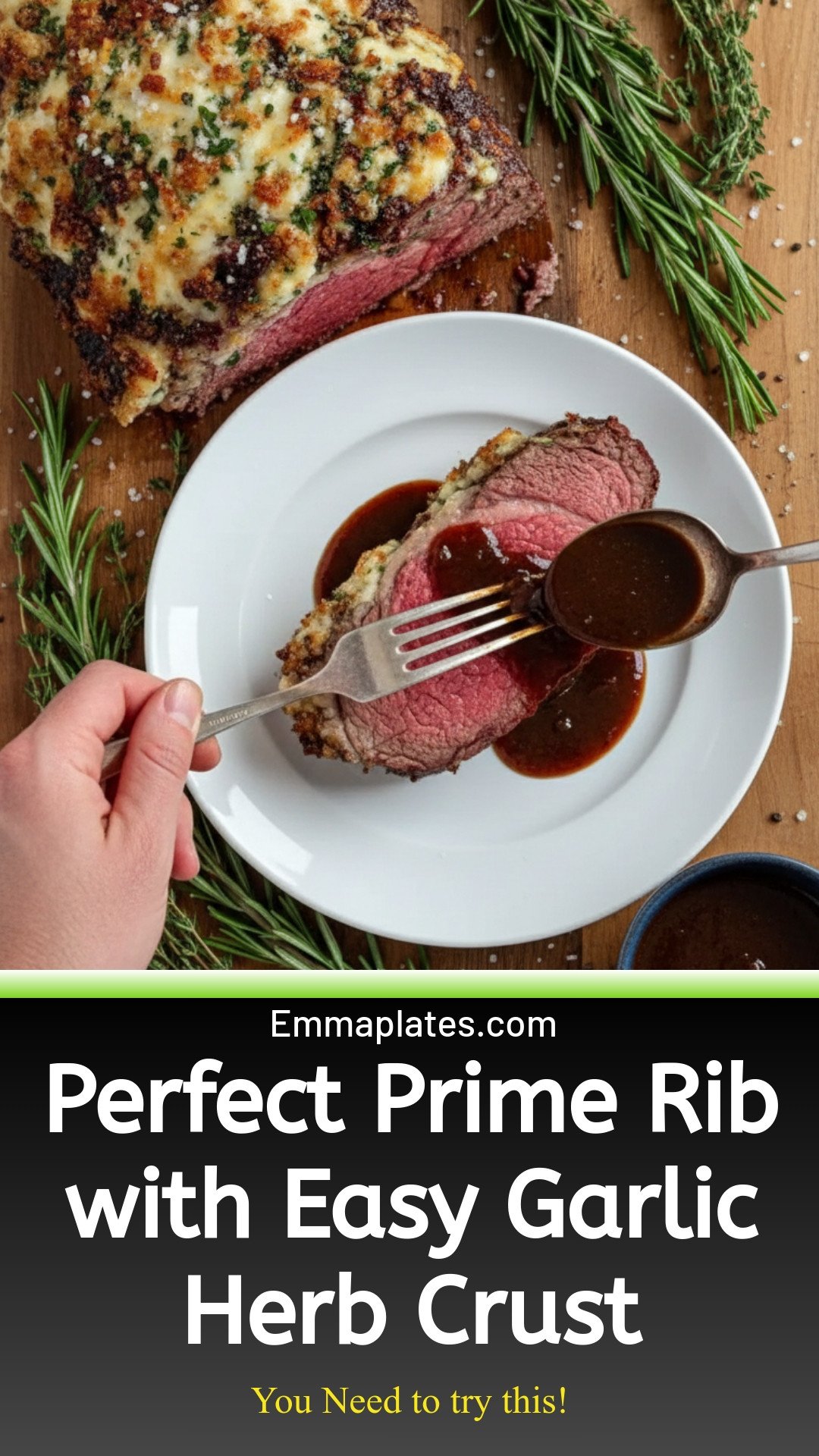 Perfect Prime Rib Recipe with Easy Garlic Herb Crust