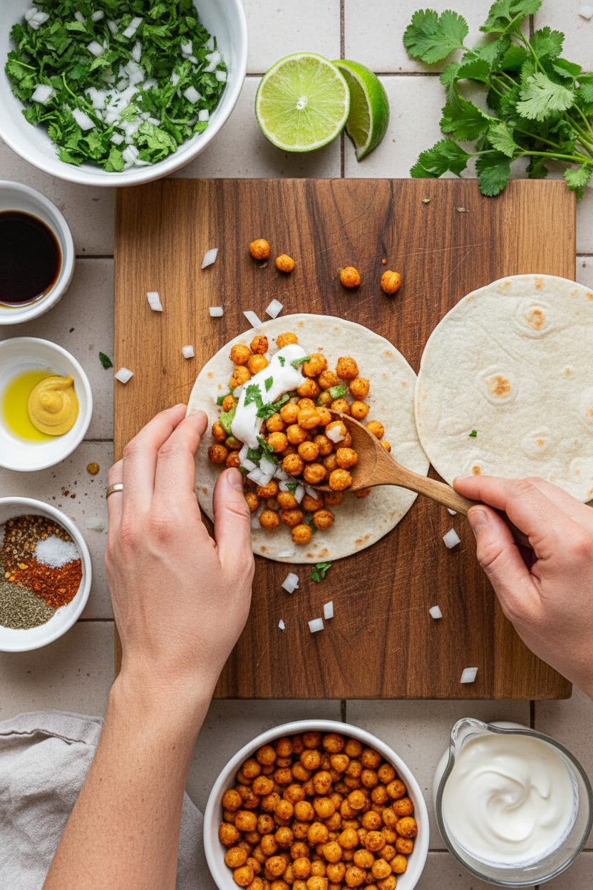 15-Minute Chickpea Tacos (Stovetop or Air Fryer)