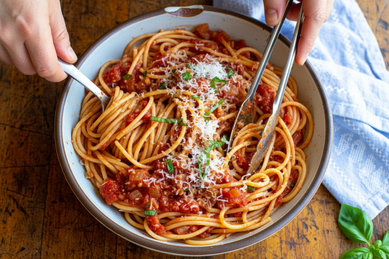 Spaghetti with the Best Marinara Sauce Recipe