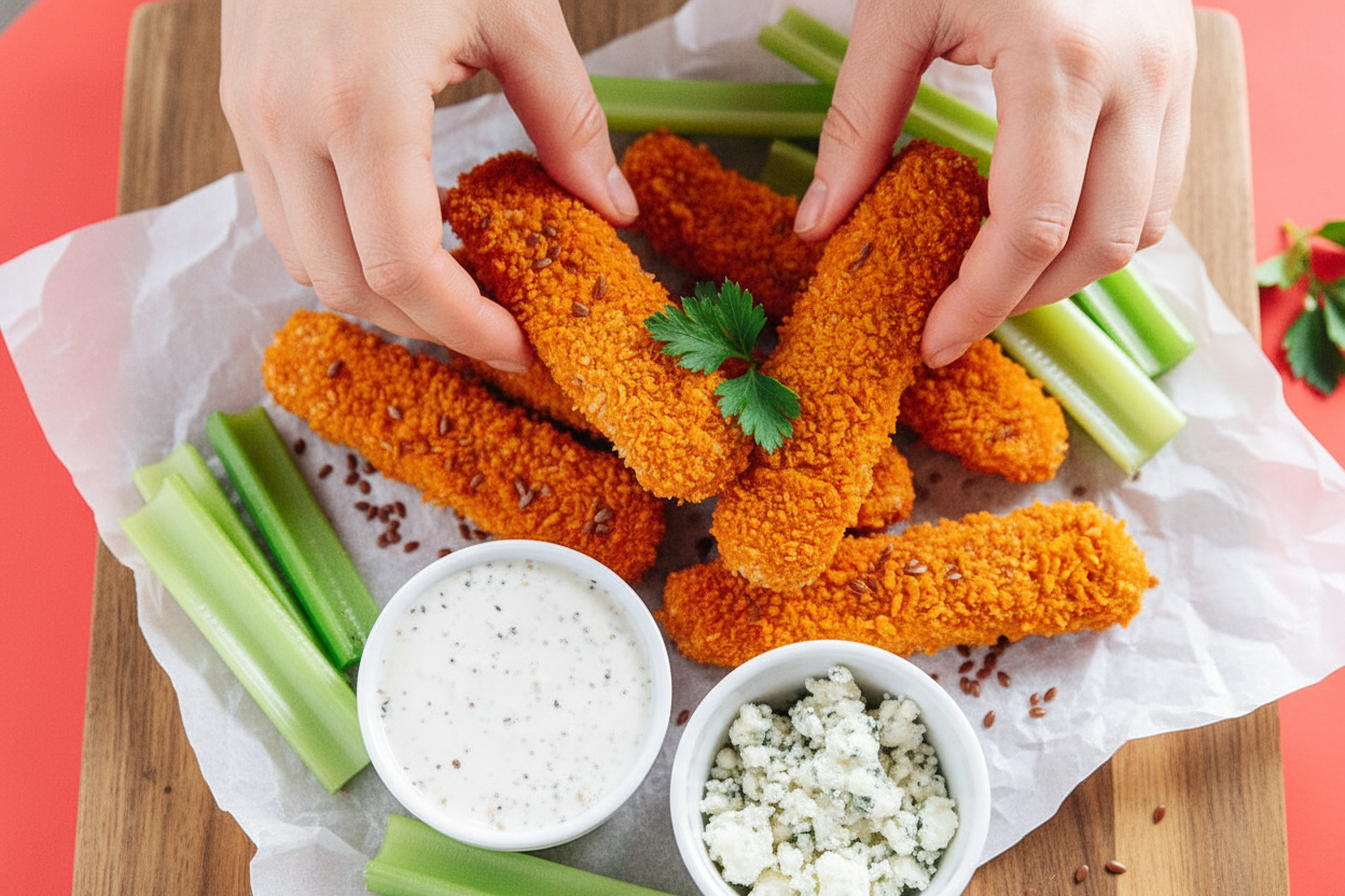 Spicy Baked Buffalo Tempeh Tenders Recipe