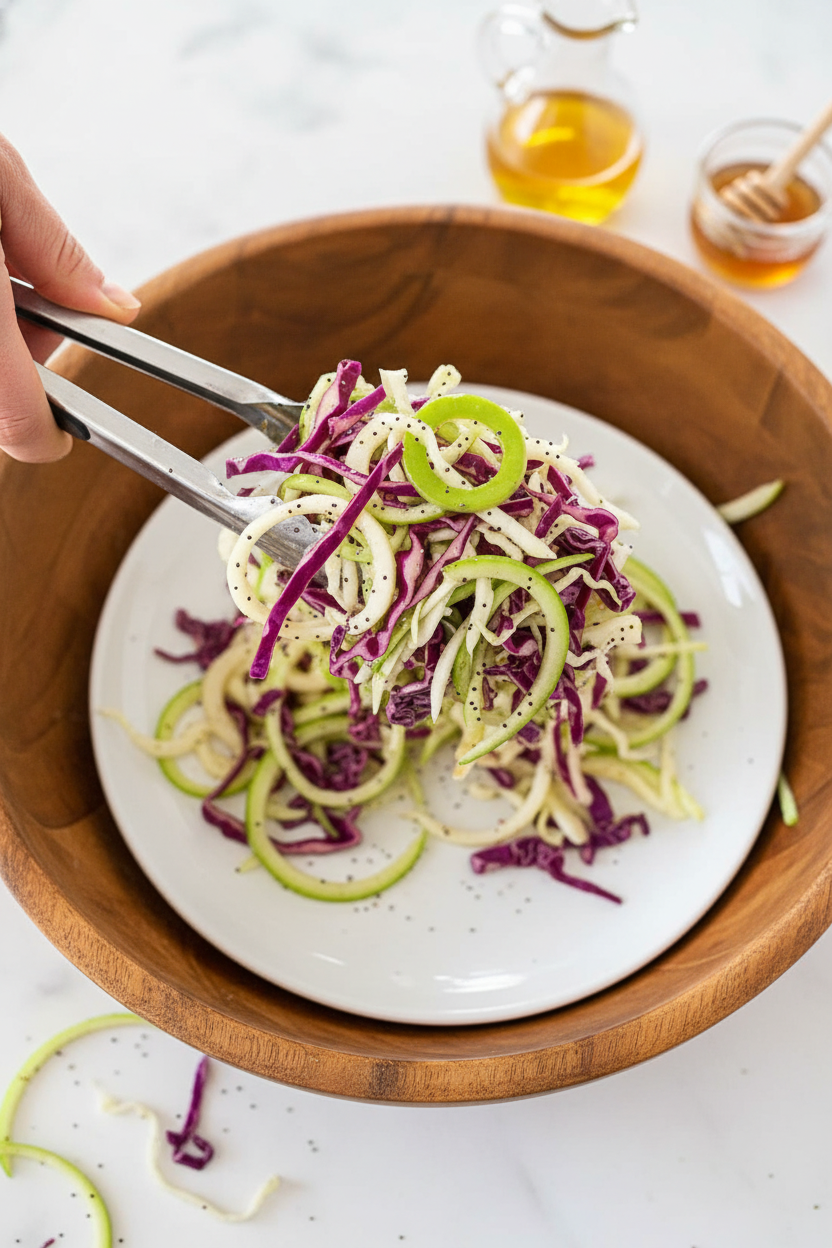 Spiralized Apple and Cabbage Slaw