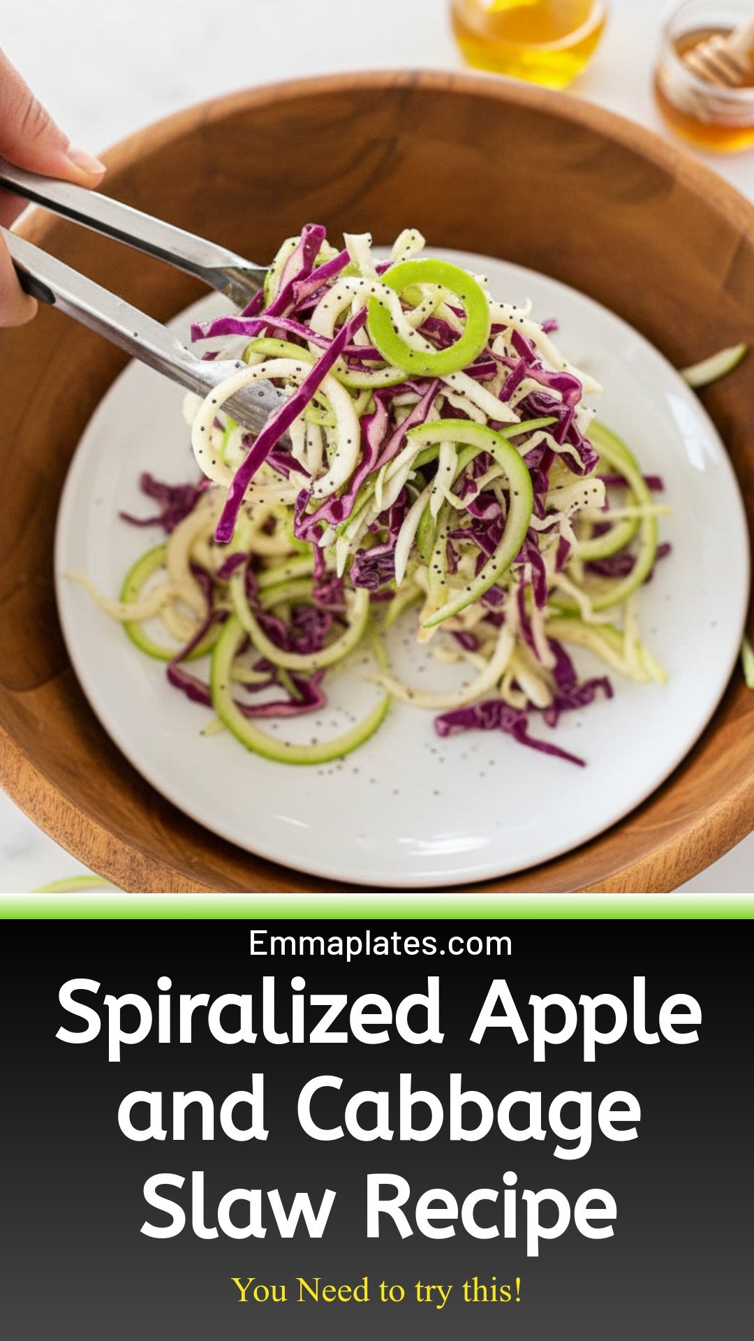 Spiralized Apple and Cabbage Slaw