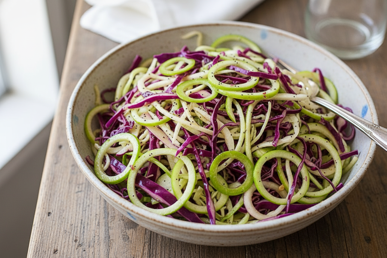 Spiralized Apple and Cabbage Slaw: Spiralized Apple and Cabbage Slaw Recipe