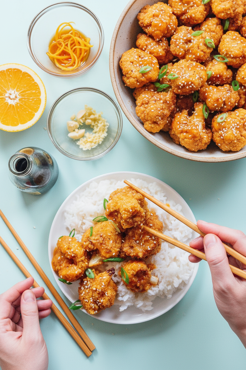 Sticky Orange Cauliflower Recipe (30 Minutes!) 