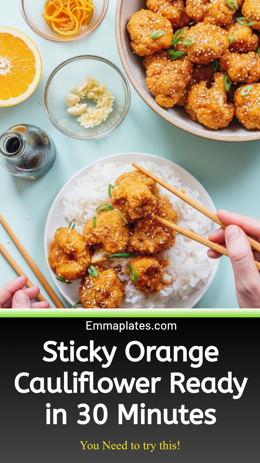 Sticky Orange Cauliflower Recipe (30 Minutes!) 