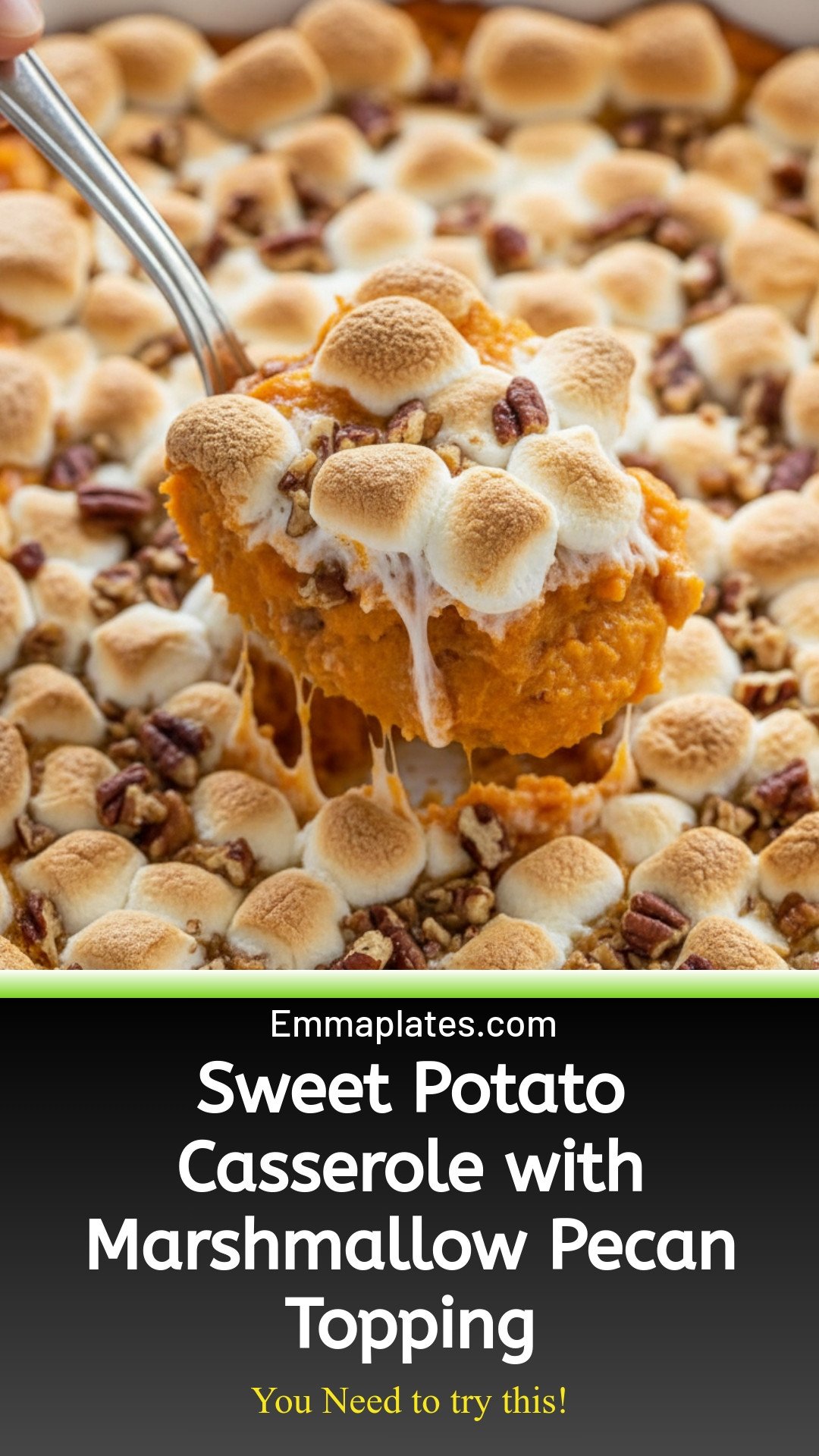 Sweet Potato Casserole with Marshmallow Pecan Topping