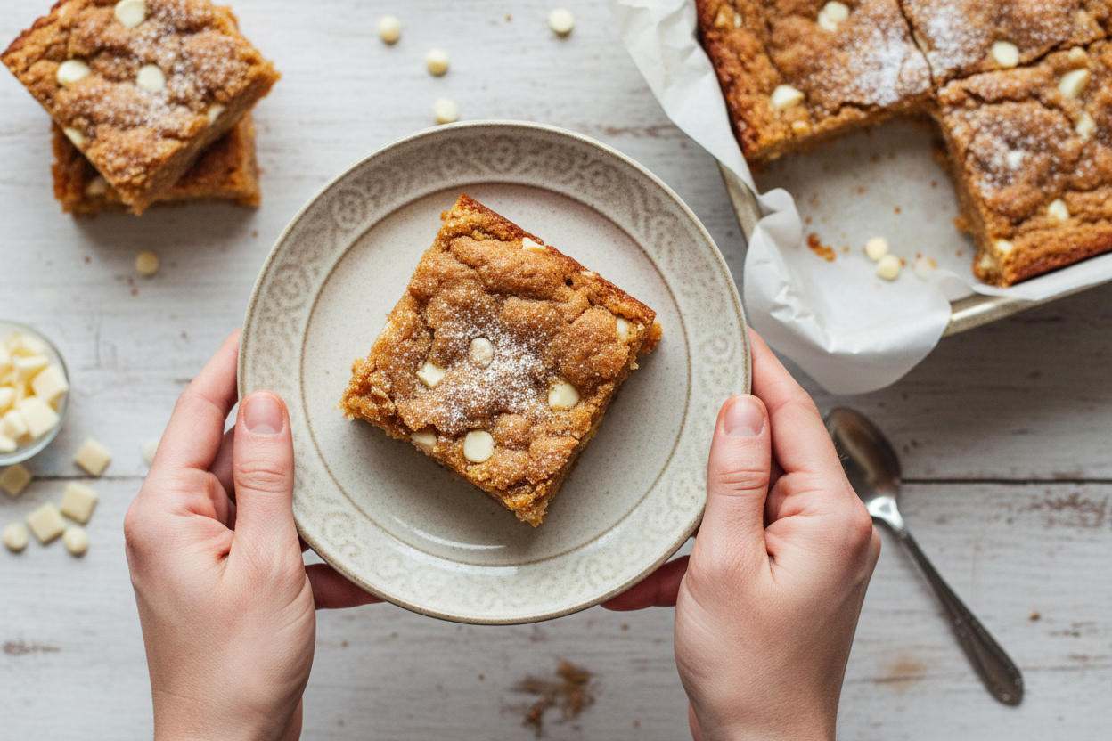 White Chocolate Chickpea Blondies Without Peanut Butter
